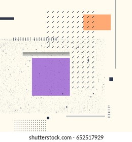 Modern abstract art geometric background with flat, minimalistic style. Vector poster with elements for design