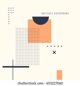 Modern abstract art geometric background with flat, minimalistic style. Vector poster with elements for design