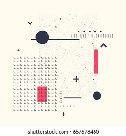 Modern abstract art geometric background with flat, minimalistic style. Vector poster with elements for design