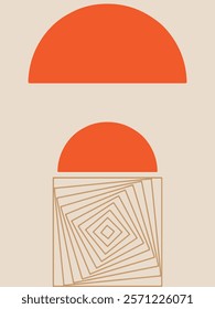 modern abstract art and geometric shape wall decoration	