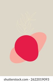 Arte abstracto moderno con dibujo de línea de hoja