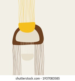 Modern abstract art of the mid century. Minimalistic Scandinavian style. Vector illustration of Nordic geometric shapes.