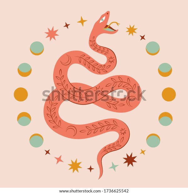 Modern Abstract Art Print Snake Tropical Stock Vector (Royalty Free ...