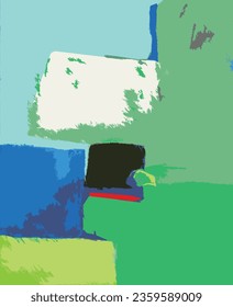 Arte Resumen moderno - Ilustración vectorial de la composición colorida de la pintura contemporánea original