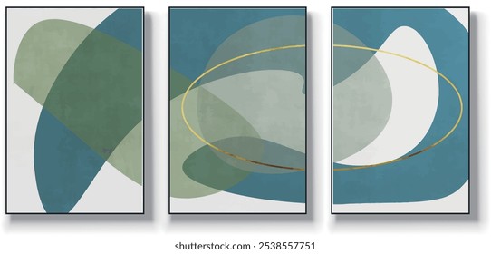 Modern abstract art, wall art poster, vector illustration hand drawn geometric