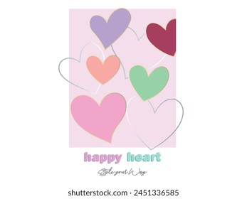 Modern abstract artistic design with hearts and modern typography. Templates for celebration, ads, branding, banner, cover, label, poster, sales, mother's day, children's day