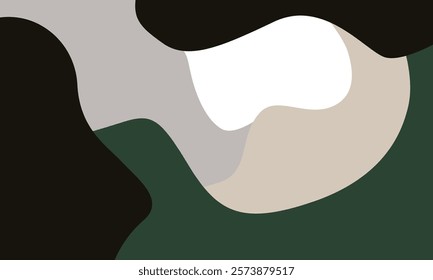 modern abstract artwork features an elegant combination of black, dark green, gray, beige, and white, ideal for living rooms, home offices, bedrooms, or dining areas
