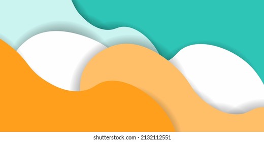 Modern abstract backcground with fluid design. yellow orange green white 3d concept. colorful pastel. eps10 vector