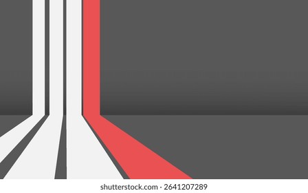 Modern Abstract Backdrop with White and Coral Stripes on Gray Background for Contemporary Visual Projects and Graphic Design Concepts with Clean and Minimalist Lines