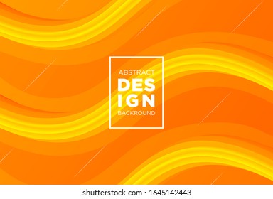 Modern Abstract Background. 3D Fluid Shape Design with Orange Gradient. Eps 10 Vector.