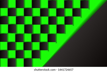 Modern abstract background with 3d paper art style texture. Contrast color design template green and black shape for use element cover, banner, brochure, wallpaper, corporate, advertising