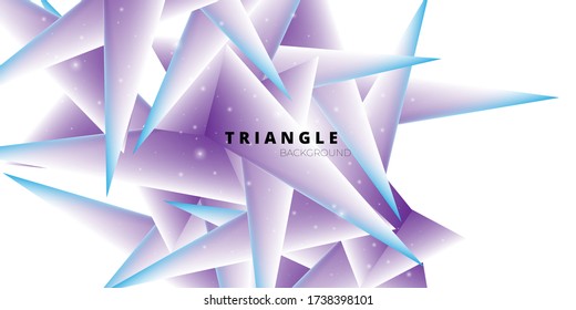 Modern abstract background with 3d triangular elements and glowing particle effects.
