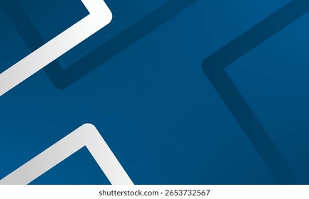 Un fondo abstracto moderno con líneas plateadas estéticas y Formas azules que forman diseños cuadrados en capas