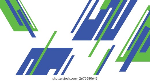 Modern abstract background with angled blue and green shapes on white—ideal for tech, business cards, or dynamic branding.