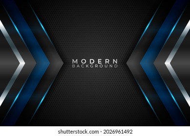 Modern Abstract Background Arrow Metallic Shiny Blue