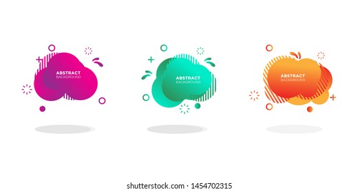 Modern abstract background banner set.geometric liquid shapes with various colors. Modern vector templates, templates for logo, flyer or presentation designs. 
