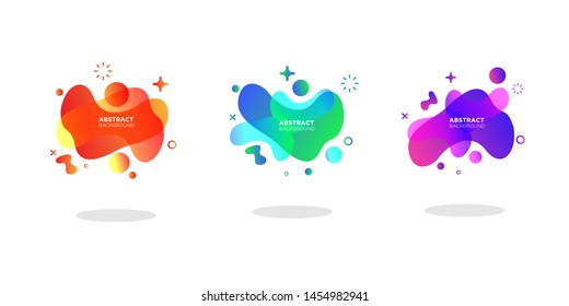 Modern abstract background banner set.geometric liquid shapes with various colors. Modern vector templates, templates for logo, flyer or presentation designs.