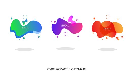 Modern abstract background banner set.geometric liquid shapes with various colors. Modern vector templates, templates for logo, flyer or presentation designs.
