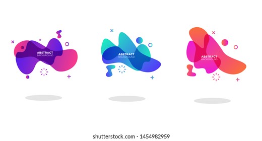Modern abstract background banner set.geometric liquid shapes with various colors. Modern vector templates, templates for logo, flyer or presentation designs.