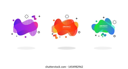 Modern abstract background banner set.geometric liquid shapes with various colors. Modern vector templates, templates for logo, flyer or presentation designs.