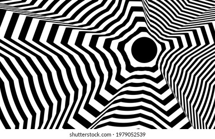 modern abstract background with black circle pattern and optical illusion around wallpaper for design