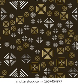 Modern Abstract Background. Black And Gold Color. Dark Seamless Pattern. Texture Wallpaper. Vector.