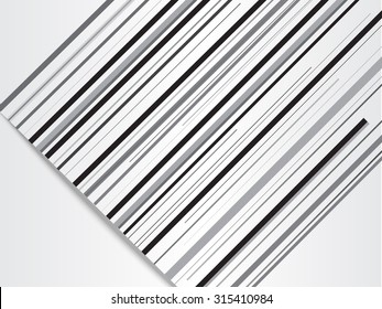 Modern abstract background with black lines with paper cut effect