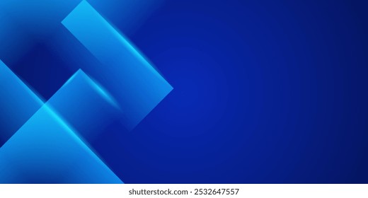 Modern abstract background in blue color. Blue gradient square geometric shapes. Futuristic technology concept. Vector illustration