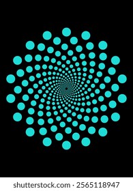 Modern abstract background, blue dots pattern in black background