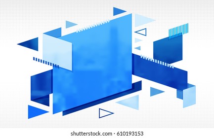 Modern abstract background with blue geometrical elements.