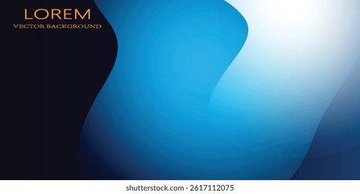 Modern abstract background of blue glowing neon light on dark blue background. You can use for advertising, posters, templates, business presentations. Vector illustration