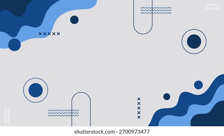 Modern Abstract Background Blue and Gray Soft Pastel Color Geometric Wavy Shapes. Vector Illustration