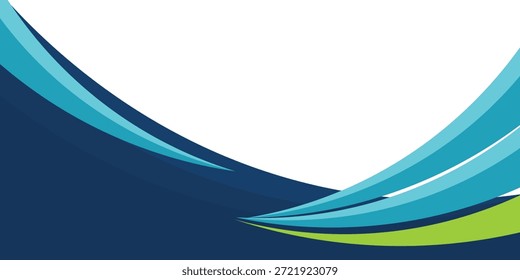 Moderner abstrakter Hintergrund mit blauem und grünem Wellendesign. Perfekt für Unternehmensvorlagen, Geschäftspräsentationen, Flyer, Broschüren und digitale Banner. Sauberes, professionelles und zukunftsweisendes Design