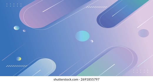 Modern Abstract Background with Blue Purple Gradient and Geometric Capsules
