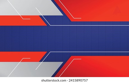 Modern abstract background blue and red with silver color design