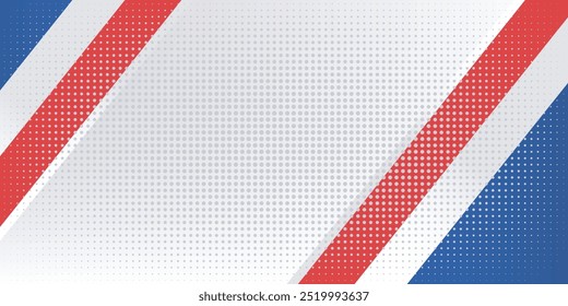 Moderner abstrakter Hintergrund blau und rot mit weißer, bunter Farbe