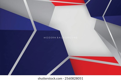 Modern abstract background blue and red with white colorful