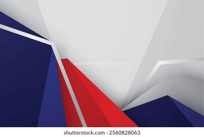 Modern abstract background blue and red with white colorful