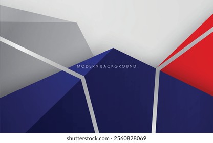 Modern abstract background blue and red with white colorful