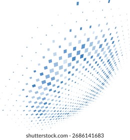 A modern abstract background with blue squares in perspective. This vector illustration is perfect for any design project. Isolated on white background. 