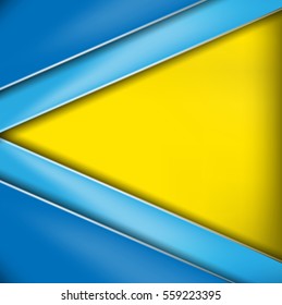 Modern abstract background, blue stripes situated on yellow backdrop