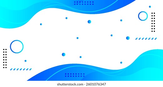 modern abstract background with blue wavy shapes, gradient effects, and geometric elements on a white backdrop. Perfect for presentations, banners, or digital designs.