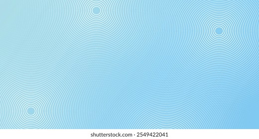 Modern abstract background, blue white gradient, circle effect, memphis shape, trendy, vector