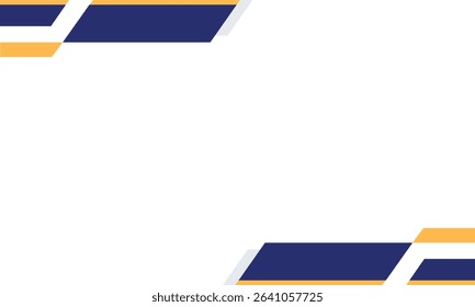 Modern abstract background with blue, white, and yellow geometric corner accents on a clean white canvas. Ideal for business templates, presentations, flyers, or digital content layouts.