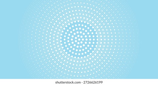 Fondo abstracto moderno, gradaciones blancas azules, efecto de círculo, forma memphis, de moda, Vector