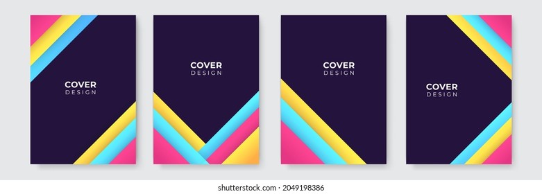 Modern abstract background. Blue yellow pink abstract vector business cover template. Business minimal background with halftone circle frame. Gradient Background.