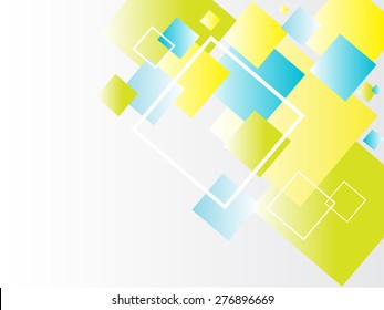 Modern abstract background with blue yellow and green squares