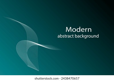 Modern abstract background. blue-black gradient. Banner background. Banner graphic design. Background template. Background with white curved lines. Vector.
