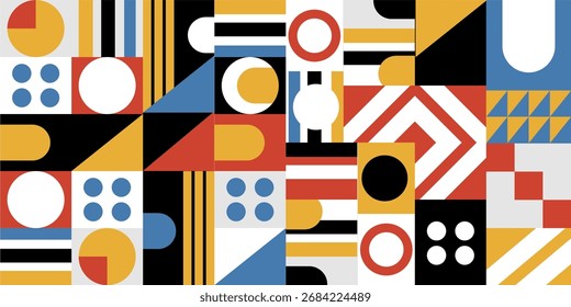 Fondo abstracto moderno con Formas geométricas audaces en colores vibrantes. Perfecto para arte de pared, diseño textil, carteles y Plantillas digitales