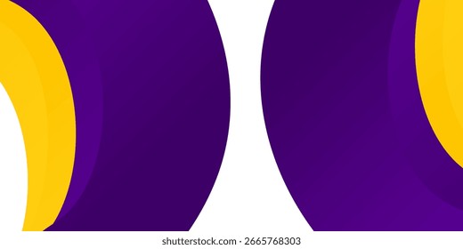 Modern abstract background with bold purple and yellow gradient curves on a clean white space. vector EPS 10